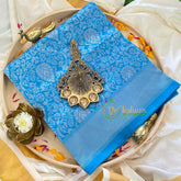 Light Blue Litchi Silk Saree-VS378